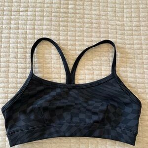 Alo Yoga Jacquard Black Checkered Women's Sports Bra